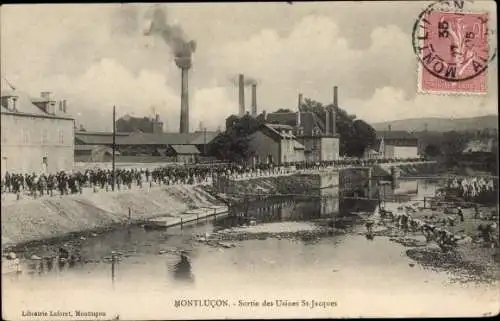 Ak Montluçon Allier, Sortie des Usines St. Jacques