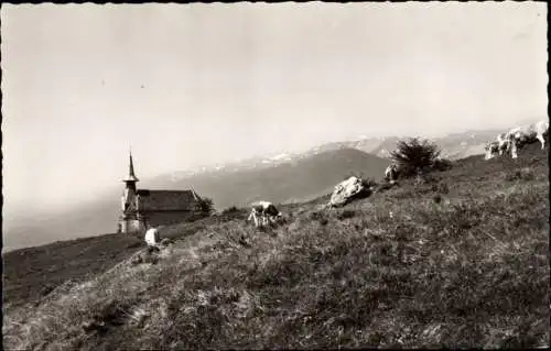 Ak Vesancy Ain, Chapelle de Riant Mont et le Jura