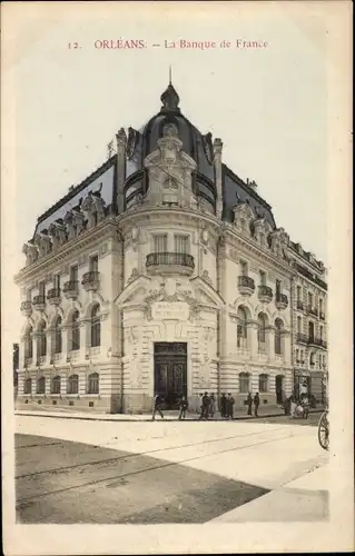 Ak Orléans Loiret, vue générale de la Banque de France 