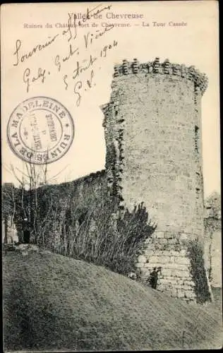 Ak Vallée de Chevreuse Yvelines, Ruines du Chateau, La Tour Cassee