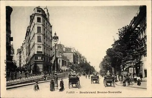 Ak Paris II. Arrondissement Bourse, Boulevard Bonne Nouvelle