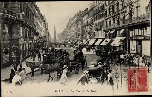 Ak Paris II. Arrondissement Bourse, La Rue de la Paix