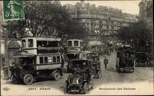 Ak Paris II. Arrondissement Bourse, Boulevard des Italiens