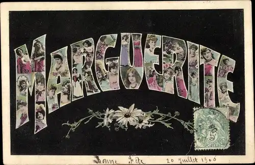 Buchstaben Ak Frauenname Marguerite, Frauenportraits