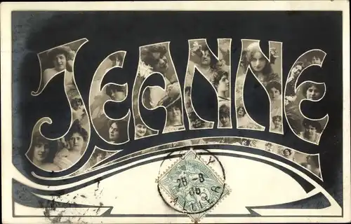 Buchstaben Ak Frauenname Jeanne, Frauenportraits