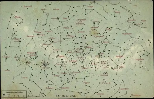 Ak Carte du Ciel, Sternbilder, Sternenkonstellation