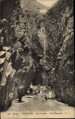 Ak Plemont Kanalinsel Jersey, La Cascade, Wasserfall