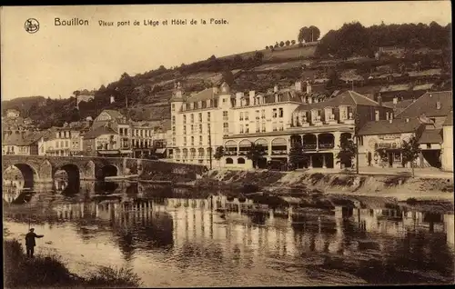 Ak Bouillon Wallonien Luxemburg, Vieux pont de Liege, Hotel de la Poste