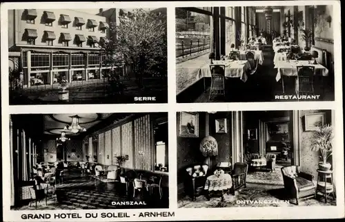 Ak Arnhem Gelderland Niederlande, Grand Hotel du Soleil, Restaurant, Danszaal