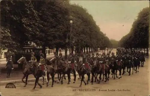 Ak Bruxelles Brüssel, Avenue Louise, Militärparade