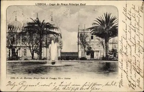 Ak Lisboa Lissabon Portugal, Lago da Praca Principe Real