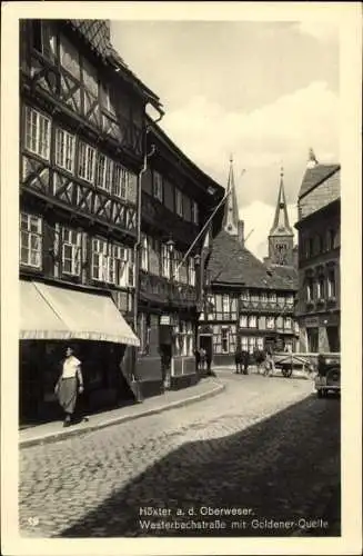 Ak Höxter in Nordrhein Westfalen, Westerbachstraße, Goldene Quelle