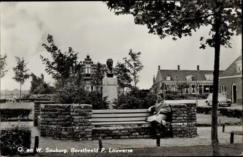 Ak Oost Souburg Zeeland, Borstbeeld P. Louwerse