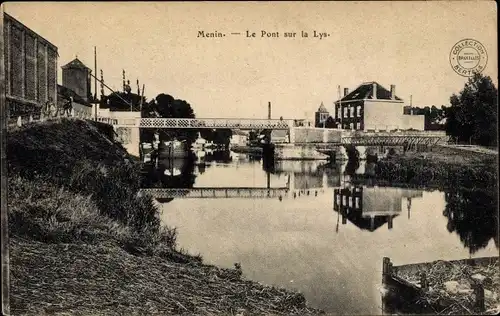 Ak Menin Menen Meenen Lys Westflandern, Le Pont sur la Lys