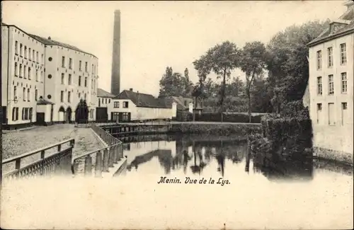 Ak Menin Menen Meenen Lys Westflandern, Vue de la Lys