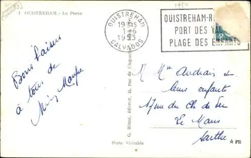 Ak Ouistreham Calvados, La Poste