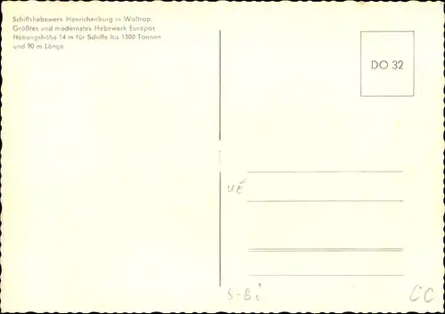 Ak Oberwiese Waltrop Ruhrgebiet, Schiffshebewerk Henrichenburg