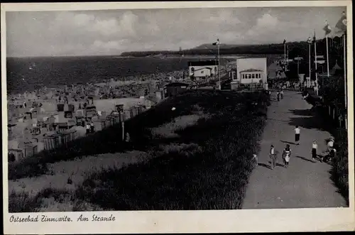 Ak Ostseebad Zinnowitz auf Usedom, Strandpartie, Promenade