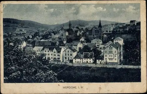 Ak Werdohl im Sauerland, Blick aus der Ferne auf den Ort