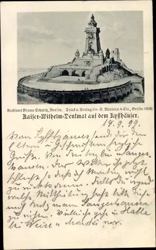 Ak Steinthaleben Kyffhäuserland in Thüringen, Kyffhäuser, Kaiser Wilhelm Denkmal