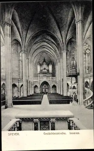 Ak Speyer am Rhein, Gedächtniskirche, Innenansicht