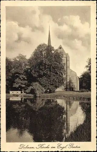 Ak Bad Doberan in Mecklenburg, Kirche im Engl. Garten