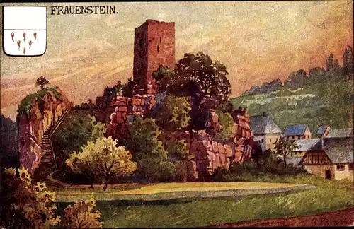 Künstler Ak Rothgeb, Gg.,  Frauenstein Wiesbaden in Hessen, Burgruine