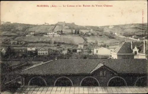Ak Miribel Ain, Le Coteau et les Ruines du Vieux Chateau