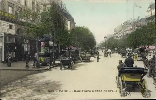 Ak Paris II. Arrondissement Bourse, Boulevard Bonne Nouvelle
