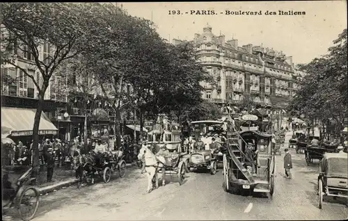 Ak Paris II. Arrondissement Bourse, Boulevard des Italiens