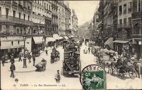 Ak Paris II. Arrondissement Bourse, La Rue Montmartre