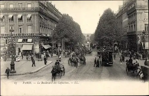 Ak Paris II. Arrondissement Bourse, Le Boulevard des Capucines