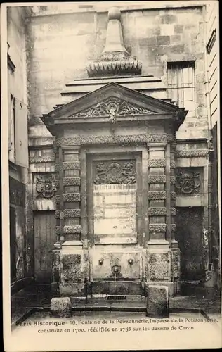 Ak Paris IV. Arrondissement Hôtel de Ville, Fontaine de la Poissonnerie