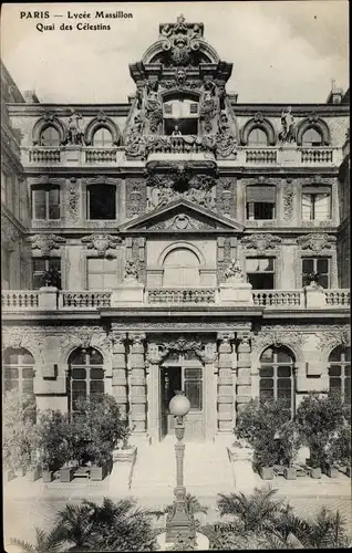 Ak Paris IV. Arrondissement Hôtel de Ville, Lycee Massillon, Quai des Celestins