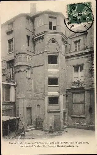 Ak Paris IV. Arrondissement Hôtel de Ville, Tourelle, Passage Saint Charlemagne