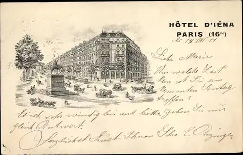 Ak Paris XVI. Arrondissement Passy, Hotel d'Iena