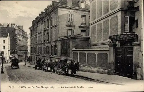 Ak Paris XVI. Arrondissement Passy, La Rue Georges Bizet, La Maison de Sante