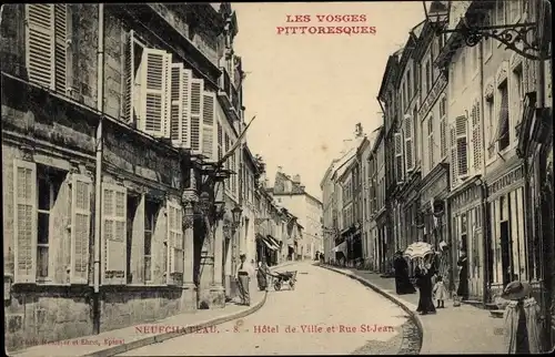 Ak Neufchâteau Lothringen Vosges, Hotel de Ville, Rue Saint Jean