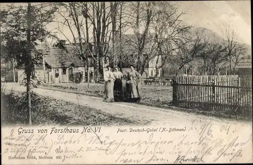 Ak Jablonné v Podještědí Deutsch Gabel Region Reichenberg, Forsthaus No. 6