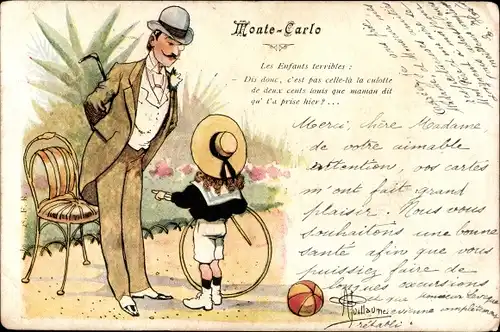 Künstler Ak Guillaume, Monte Carlo, Enfant terrible