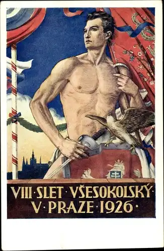 Künstler Ak Praha Prag, VIII. Slet Vsesokolsky 1926, Turnfest
