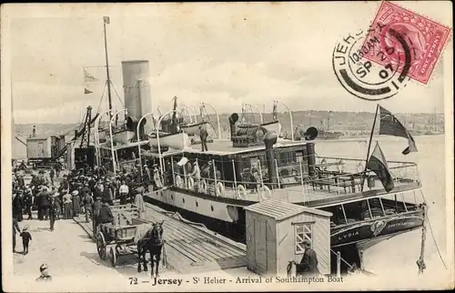 Ak Saint Helier Kanalinsel Jersey, Arrival of Southampton Boat