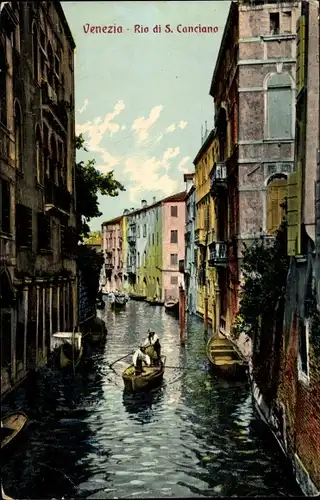 Ak Venezia Venedig Veneto, Rio di S. Canciano, gondole