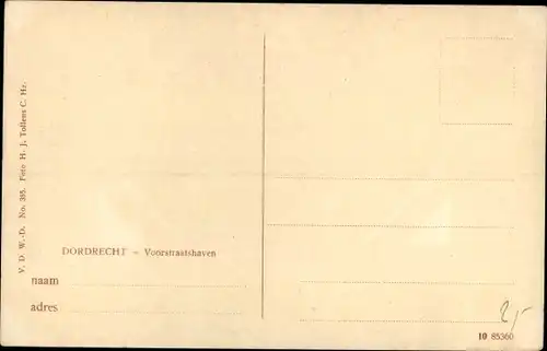 Ak Dordrecht Südholland Niederlande, Voorstraatshaven