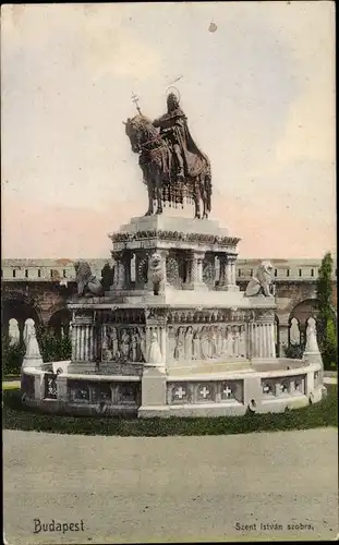 Ak Budapest Ungarn, Szent István Szobra, Denkmal