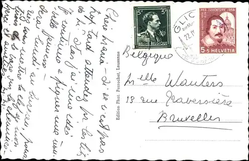 Ak Glion Montreux Kanton Waadt, Chemin de Fer de Territet Glion, Funiculaire, Standseilbahn