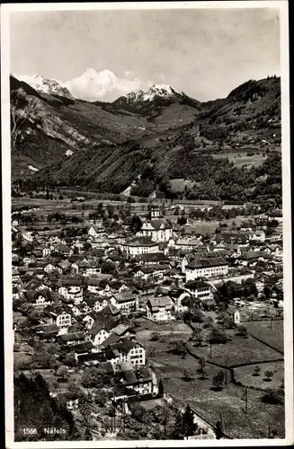 Ak Näfels Kanton Glarus, Ortsansicht, Talblick