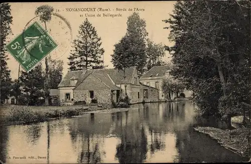 Ak Nonancourt Eure, Bords de l'Avre, Usine de Bellegarde