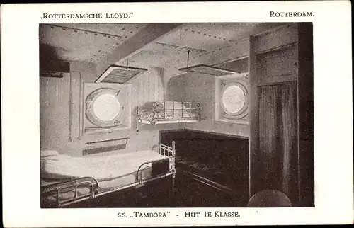 Ak Koninklijke Rotterdamsche Lloyd, KRL, S.S. Tambora, Hut 1e Klasse