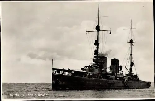 Ak Niederländisches Kriegsschiff, Hr. Ms. Kruiser Java